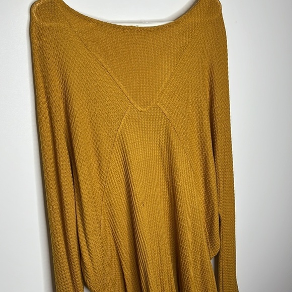 NWT Anthropologie Pure + Good Mustard Waffle Thermal Dolman Top - Picture 10 of 10